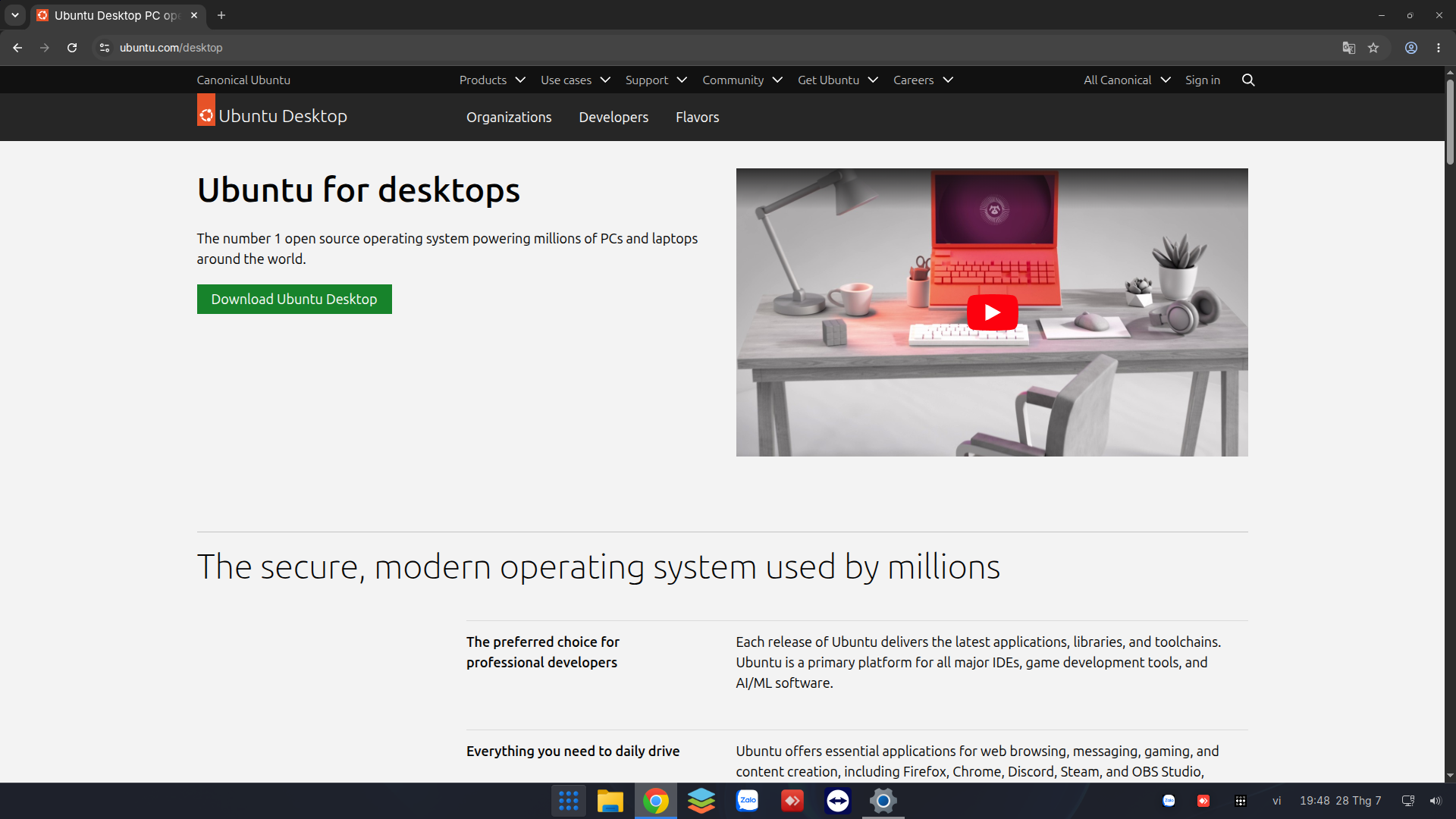Google Chrome trên Linux giao diện Windows
